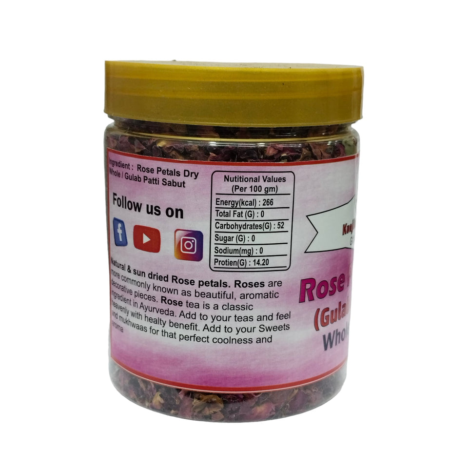 Kunjika Jadibooti Dried Rose Petals, Fresh Dry Rose Petals| Gulab Patti | Rose Petals, Aromatic Spice - 75 gm