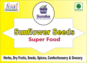 Gunvika Raw Sunflower Seeds | Surajmukhi ke Beej Sunflower Seeds for Eating | Healthy Diet Snacks | Antioxidant, High in Fibre & Protein | Weight Management