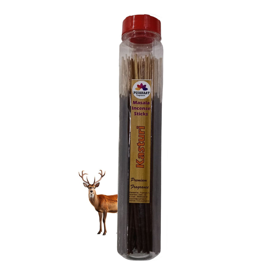 Pujahaat Premium Loban, Camphor (Kapoor), Musk, Dreamflower Scented Incense Stick Masala Agarbatti | No Charcoal Incense Sticks, 100% Herbal Fragrance Agarbatti, 0% Sulphates 4 Fine Fragrance - 400 gm (4 x 100 GMS)