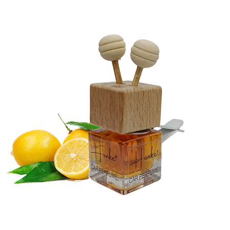 Hunke® Long Lasting Car Perfume | AC Vent Clip Car Air Freshener | Premium Fragrance | Odour Eliminator | With Reed Sticks| Easy to Fix |Car interior - Last up to 45 days - Lemon