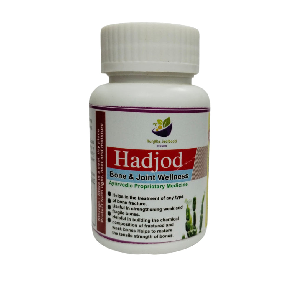 Kunjika Jadibooti Hadjod Capsules 500mg | Cissus Quadrangularis | Bone & Joint Wellness | Supports Joint Health | Strengthens Bones | Relieves Joint Pain | Pack of 30 Capsules
