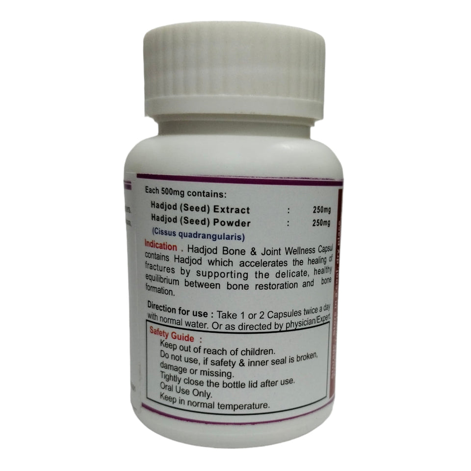 Kunjika Jadibooti Hadjod Capsules 500mg | Cissus Quadrangularis | Bone & Joint Wellness | Supports Joint Health | Strengthens Bones | Relieves Joint Pain | Pack of 30 Capsules