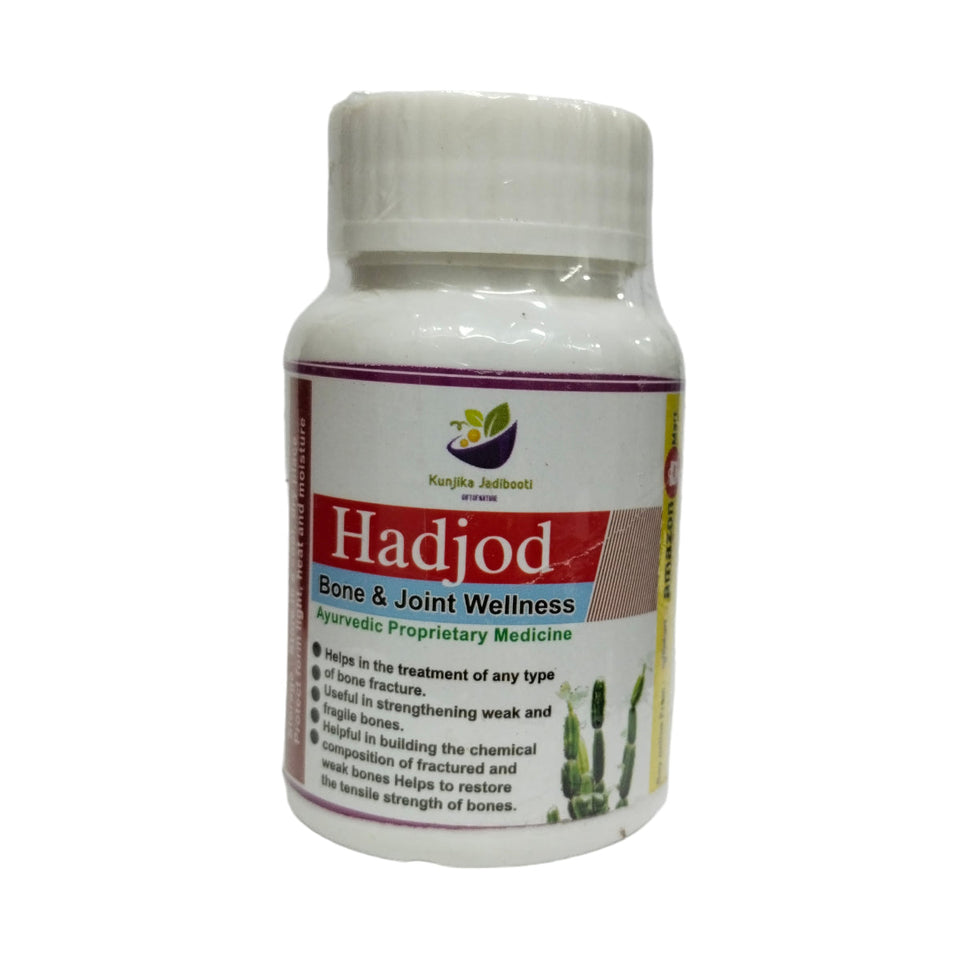 Kunjika Jadibooti Hadjod Capsules 500mg | Cissus Quadrangularis | Bone & Joint Wellness | Supports Joint Health | Strengthens Bones | Relieves Joint Pain | Pack of 30 Capsules