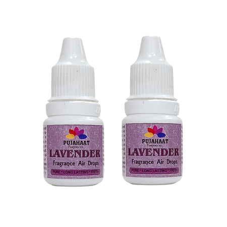 Pujahaat Premium Lavender Fragrance Air drops Air freshener for room, bathroom, toilet, car, wardrobes -Pack of 2 (2 x 5ml)