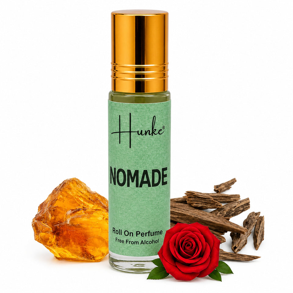 HUNKE Premium Perfume Roll on High Concentration | Attar Ittar Roll on| No Alcohol | Long Lasting Travel Size 8 ML Roll-On, High Projection Fragrance - Nomade