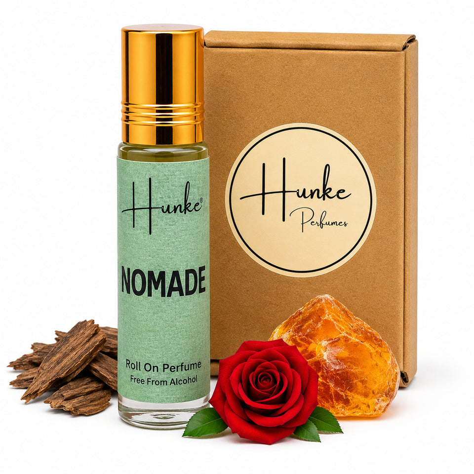 HUNKE Premium Perfume Roll on High Concentration | Attar Ittar Roll on| No Alcohol | Long Lasting Travel Size 8 ML Roll-On, High Projection Fragrance - Nomade