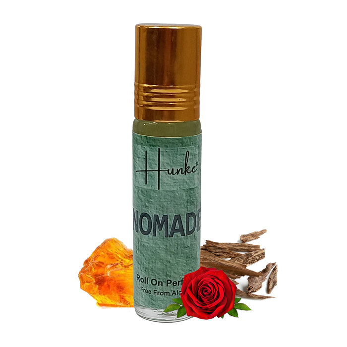HUNKE Premium Perfume Roll on High Concentration | Attar Ittar Roll on| No Alcohol | Long Lasting Travel Size 8 ML Roll-On, High Projection Fragrance - Nomade