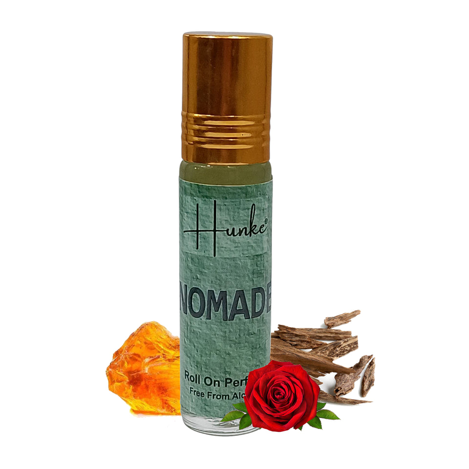 HUNKE Premium Perfume Roll on High Concentration | Attar Ittar Roll on| No Alcohol | Long Lasting Travel Size 8 ML Roll-On, High Projection Fragrance - Nomade