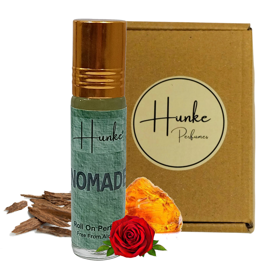 HUNKE Premium Perfume Roll on High Concentration | Attar Ittar Roll on| No Alcohol | Long Lasting Travel Size 8 ML Roll-On, High Projection Fragrance - Nomade