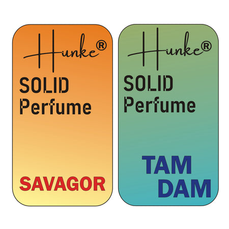 Hunke® Solid Perfume Combo | Alcohol-Free Solid Perfume for Men & Women | Long Lasting Natural Wax Fragrance | Travel Friendly Pocket Perfume | Handmade Luxury - Savagor, Tam Dam