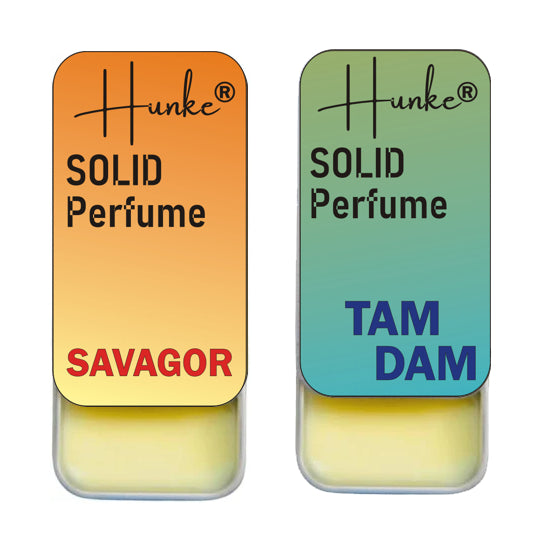 Hunke® Solid Perfume Combo | Alcohol-Free Solid Perfume for Men & Women | Long Lasting Natural Wax Fragrance | Travel Friendly Pocket Perfume | Handmade Luxury - Savagor, Tam Dam