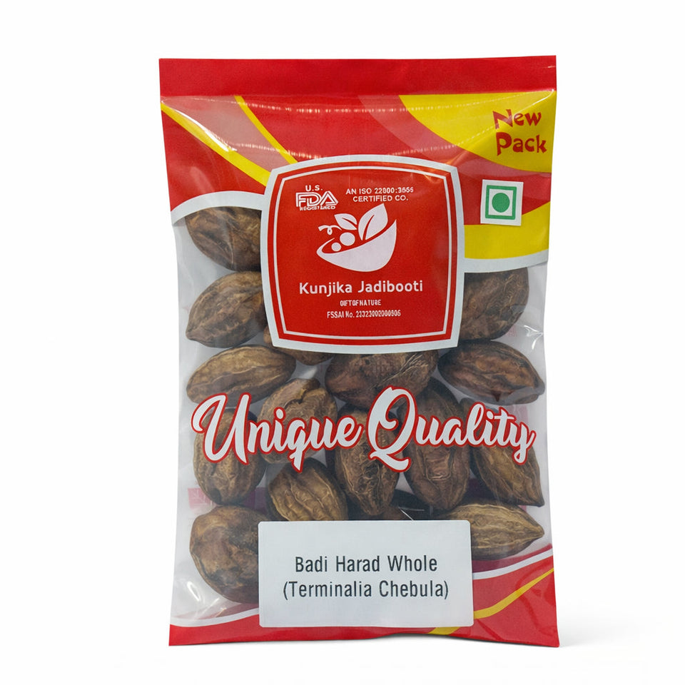 Kunjika Jadibooti Badi Harad Whole - Aralu | Inknut | Haritaki | Kadukkai - Harar - Terminalia Chebula - Karakkaya - 100 Gm