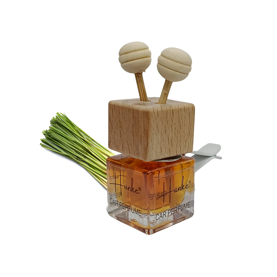 Hunke® Long Lasting Car Perfume | AC Vent Clip Car Air Freshener | Premium Fragrance | Odour Eliminator | With Reed Sticks| Easy to Fix |Car interior - Last up to 45 days - Lemongrass