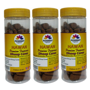 Pujahaat Premium Scented Incense Dhoop Cone | No Charcoal No Bamboo | for Pooja, Rituals & Special Occasions, Aromatherapy Hawan Samagri Fragrance