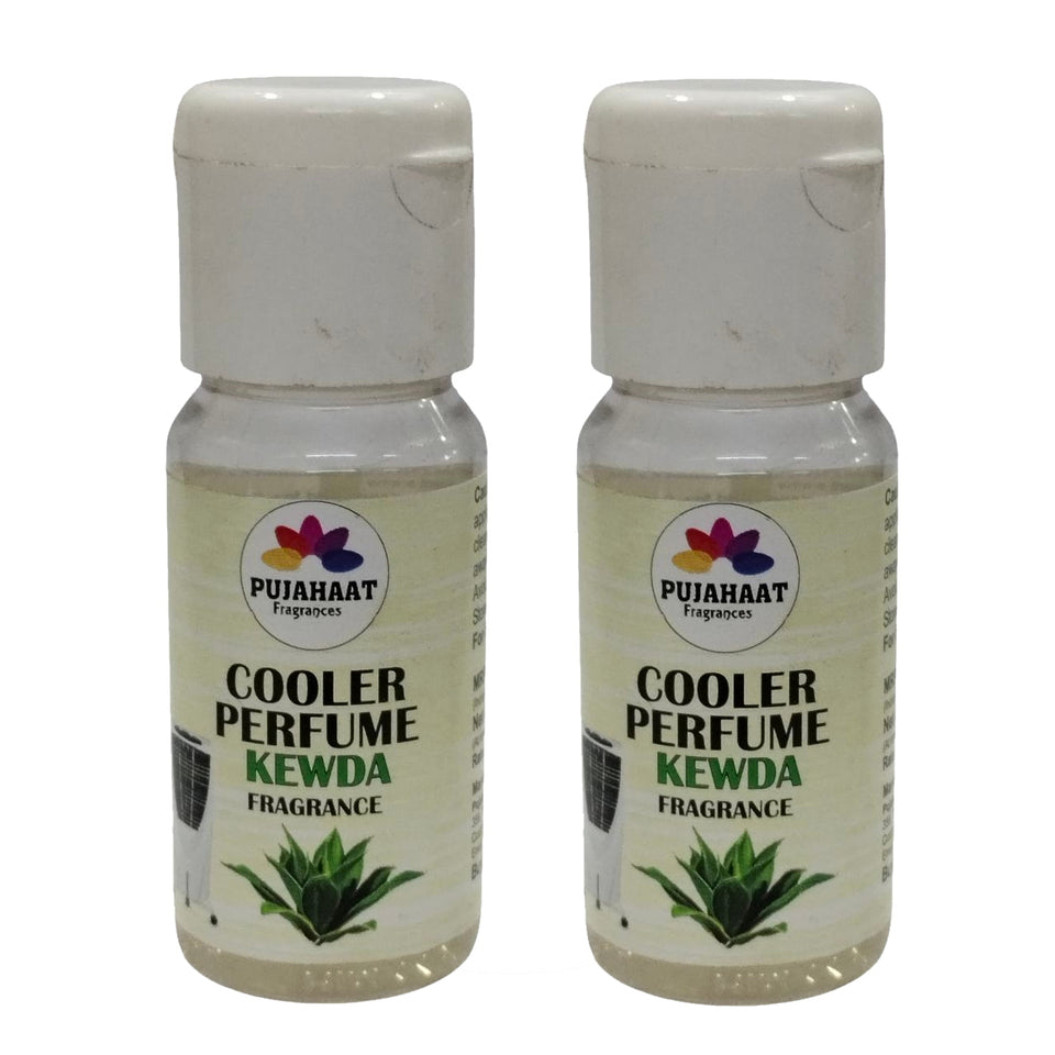 Pujahaat Kewda Cooler Perfume/Aroma Diffuser Oil or Fragrance, Long Lasting Cooler Scent/Aroma Diffuser Fragrance Oil - Multipurpose Aroma Oil Perfume for Cooler - 25 ml each (2 X 25 ml)