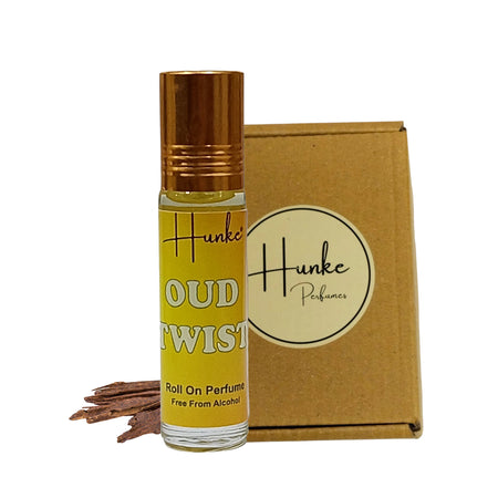 HUNKE Premium Perfume Roll on High Concentration | Attar Ittar Roll on| No Alcohol | Long Lasting Travel Size 8 ML Roll-On, High Projection Fragrance - OUD TWIST