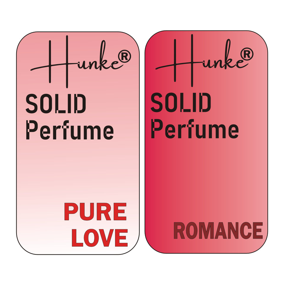 Hunke® Solid Perfume Combo | Alcohol-Free Solid Perfume for Men & Women | Long Lasting Natural Wax Fragrance | Travel Friendly Pocket Perfume | Handmade Luxury - Romance, Pure Love