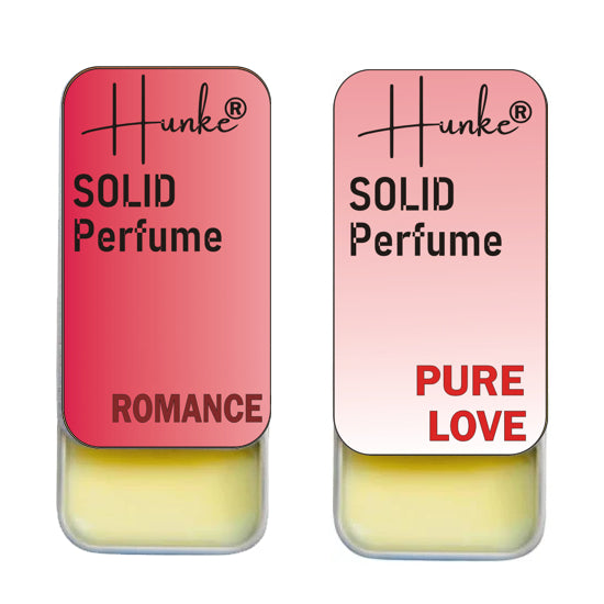 Hunke® Solid Perfume Combo | Alcohol-Free Solid Perfume for Men & Women | Long Lasting Natural Wax Fragrance | Travel Friendly Pocket Perfume | Handmade Luxury - Romance, Pure Love