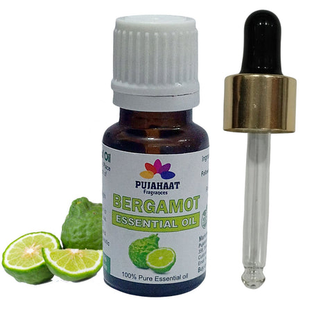 Pujahaat Bergamot Essential oil for Skin, Hair and Stress Relief, Pure, Natural and Therapeutic Grade Essential Oil- Vegan & Cruelty free - 15 ml