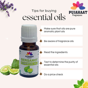 Pujahaat Bergamot Essential oil for Skin, Hair and Stress Relief, Pure, Natural and Therapeutic Grade Essential Oil- Vegan & Cruelty free - 15 ml