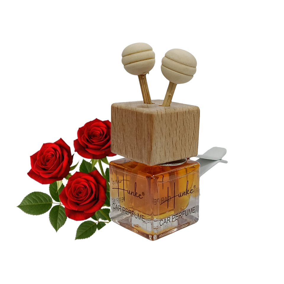 Hunke® Long Lasting Car Perfume | AC Vent Clip Car Air Freshener | Premium Fragrance | Odour Eliminator | With Reed Sticks| Easy to Fix |Car interior - Last up to 45 days - Rose