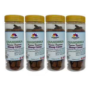 Pujahaat Premium Scented Incense Dhoop Cone | No Charcoal No Bamboo | for Pooja, Rituals & Special Occasions, Aromatherapy Chandrika Rare Fragrance