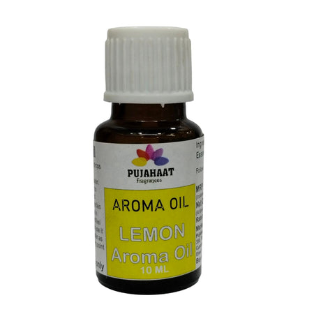 Pujahaat Lemon Aroma Oil for Aromatherapy oils, Oil for diffusers, Humidifier oils, Oil Burners, Spa and Air Purifier 10ml Each, Lemon - Set of 2 (2 x 10 ml)