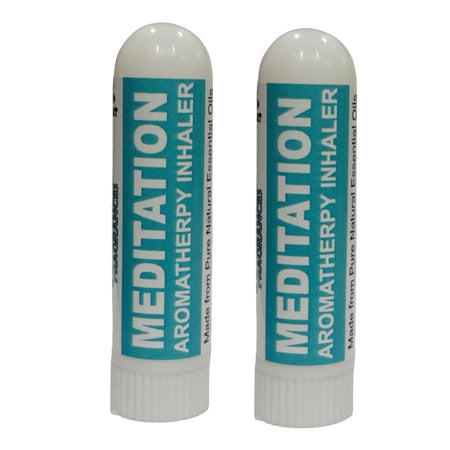 Pujahaat Natural Essential oil based Aromatherapy Nasal Inhaler Stick MEDITATION, Made with 100% natural, therapeutic grade essential oils - Set of 2