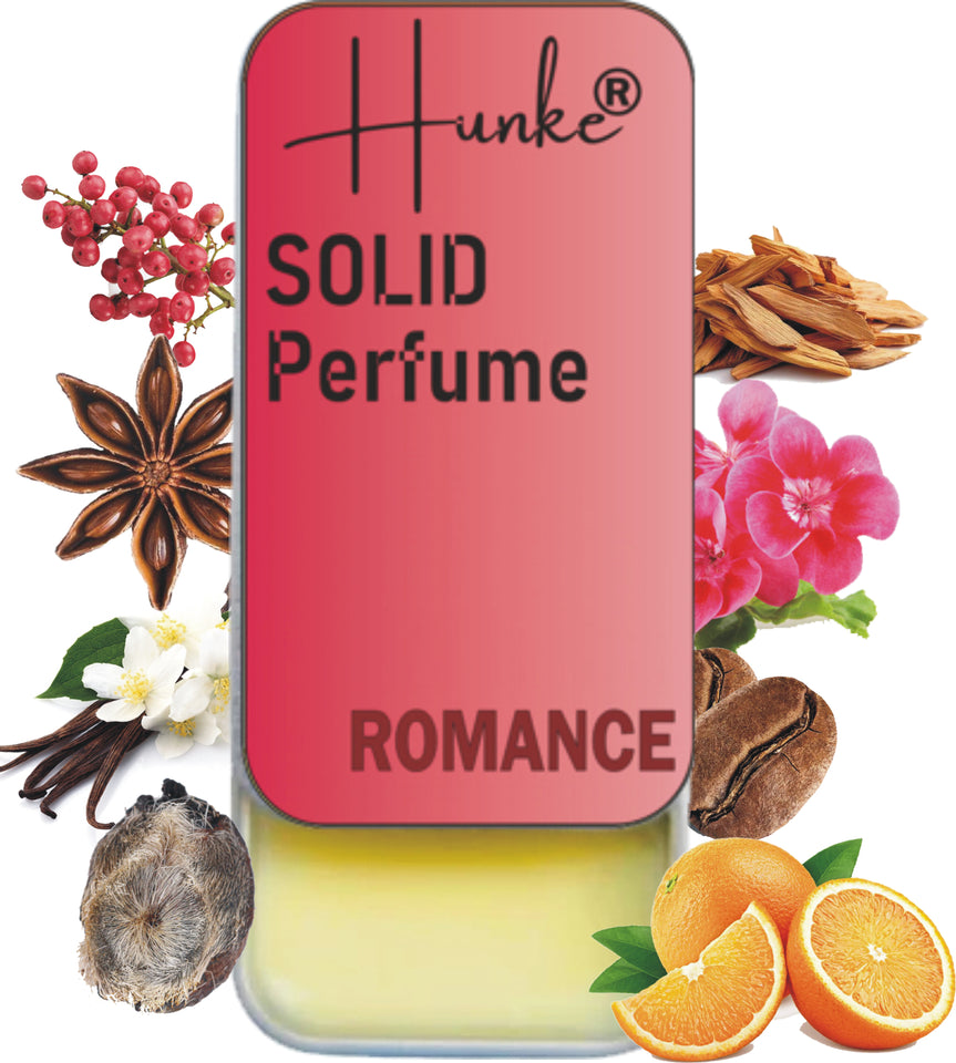Hunke® Solid Perfume | Alcohol-Free Solid Perfume for Men & Women | Long Lasting Natural Wax Fragrance | Travel Friendly Pocket Perfume | Handmade Luxury - Romance