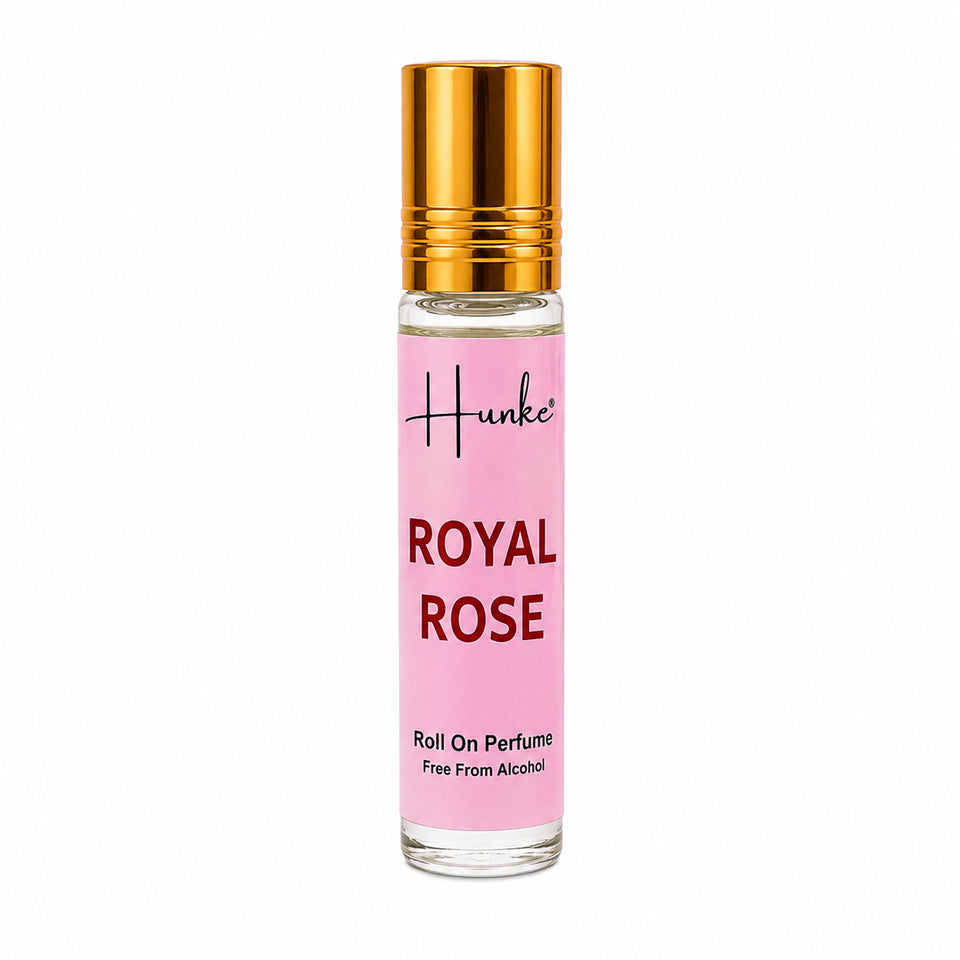 HUNKE Premium Perfume Roll High Concentration | Attar Ittar Roll on| No Alcohol | Long Lasting Travel Size 8 ML Roll-On - Royal Rose