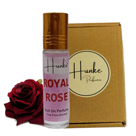 HUNKE Premium Perfume Roll on High Concentration | Attar Ittar Roll on| No Alcohol | Long Lasting Travel Size 8 ML Roll-On, High Projection Fragrance - Royal Rose