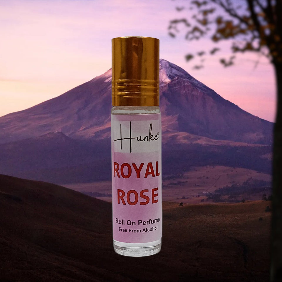 HUNKE Premium Perfume Roll on High Concentration | Attar Ittar Roll on| No Alcohol | Long Lasting Travel Size 8 ML Roll-On, High Projection Fragrance - Royal Rose