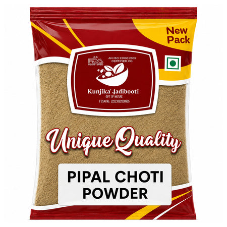Kunjika Jadibooti Pipal Choti Powder | Pipali | Piper Retrofractum | Choti Pipal | Peepali | Pipli Choti Powder - 100 gms