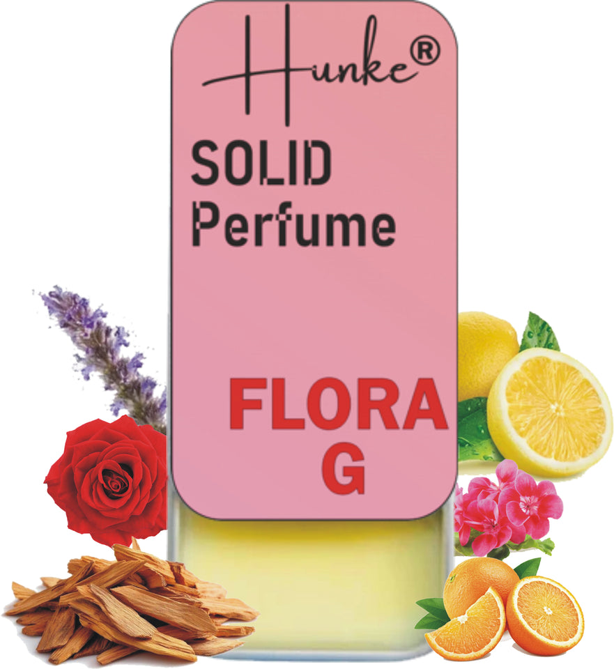 Hunke® Solid Perfume | Alcohol-Free Solid Perfume for Men & Women | Long Lasting Natural Wax Fragrance | Travel Friendly Pocket Perfume | Handmade Luxury - Flora G