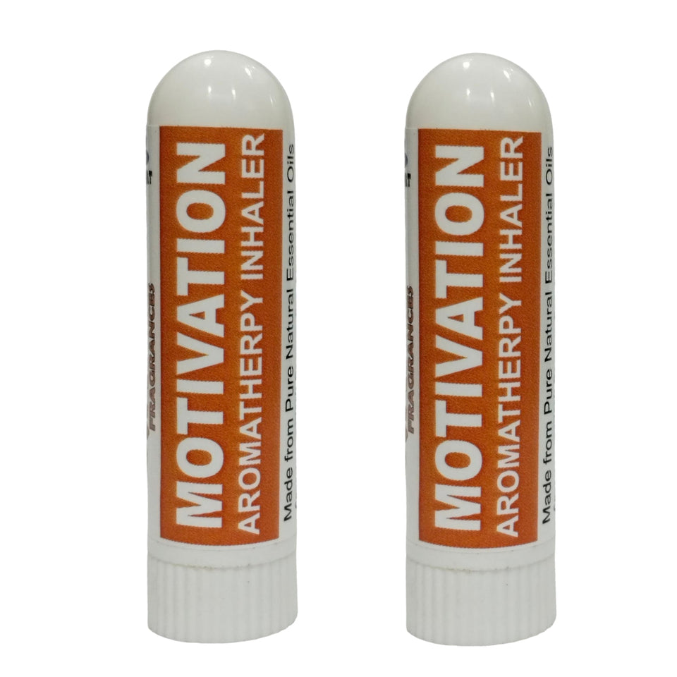 Pujahaat Natural Essential oil based Aromatherapy Nasal Inhaler Stick MOTIVATION, Made with 100% natural, therapeutic grade essential oils - Set of 2