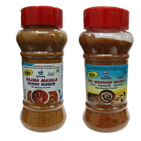 Gunvika Rajma Masala Spice Mix & Dal Makhni Combo | Multipurpose spices for you | Zero added Colour, Fillers, Additives | Vegan | Aromatic - 100 gm each