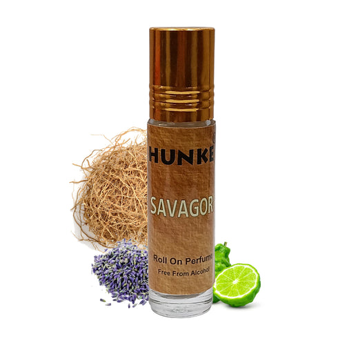 HUNKE Premium Perfume Roll on High Concentration | Attar Ittar Roll on| No Alcohol | Long Lasting Travel Size 8 ML Roll-On, High Projection Fragrance - Savagor