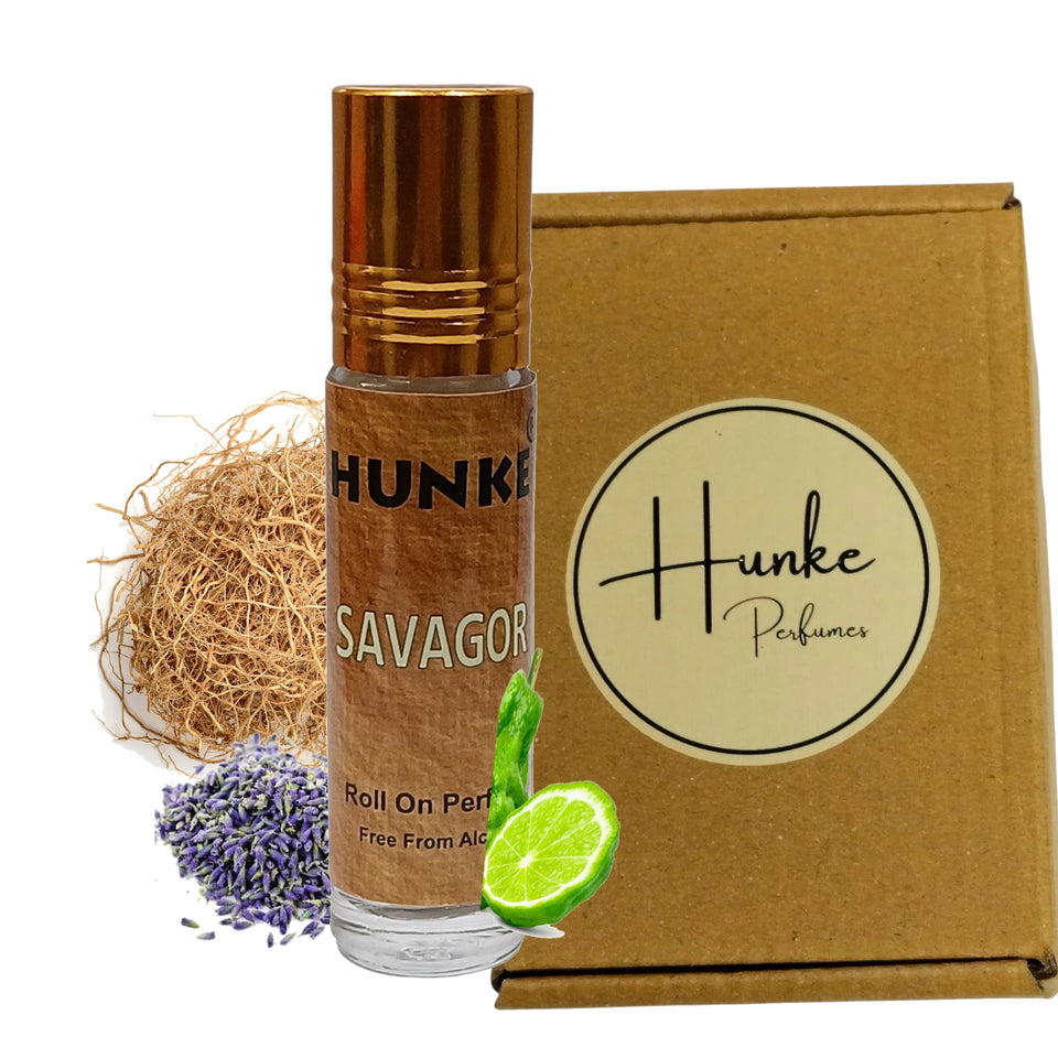 HUNKE Premium Perfume Roll on High Concentration | Attar Ittar Roll on| No Alcohol | Long Lasting Travel Size 8 ML Roll-On, High Projection Fragrance - Savagor