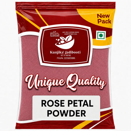 Kunjika Jadibooti Sun Dried Rose Petals Powder - Dry Rosa Gallica - 100% Edible for Food - Dried Rose Powder - 100 Gm