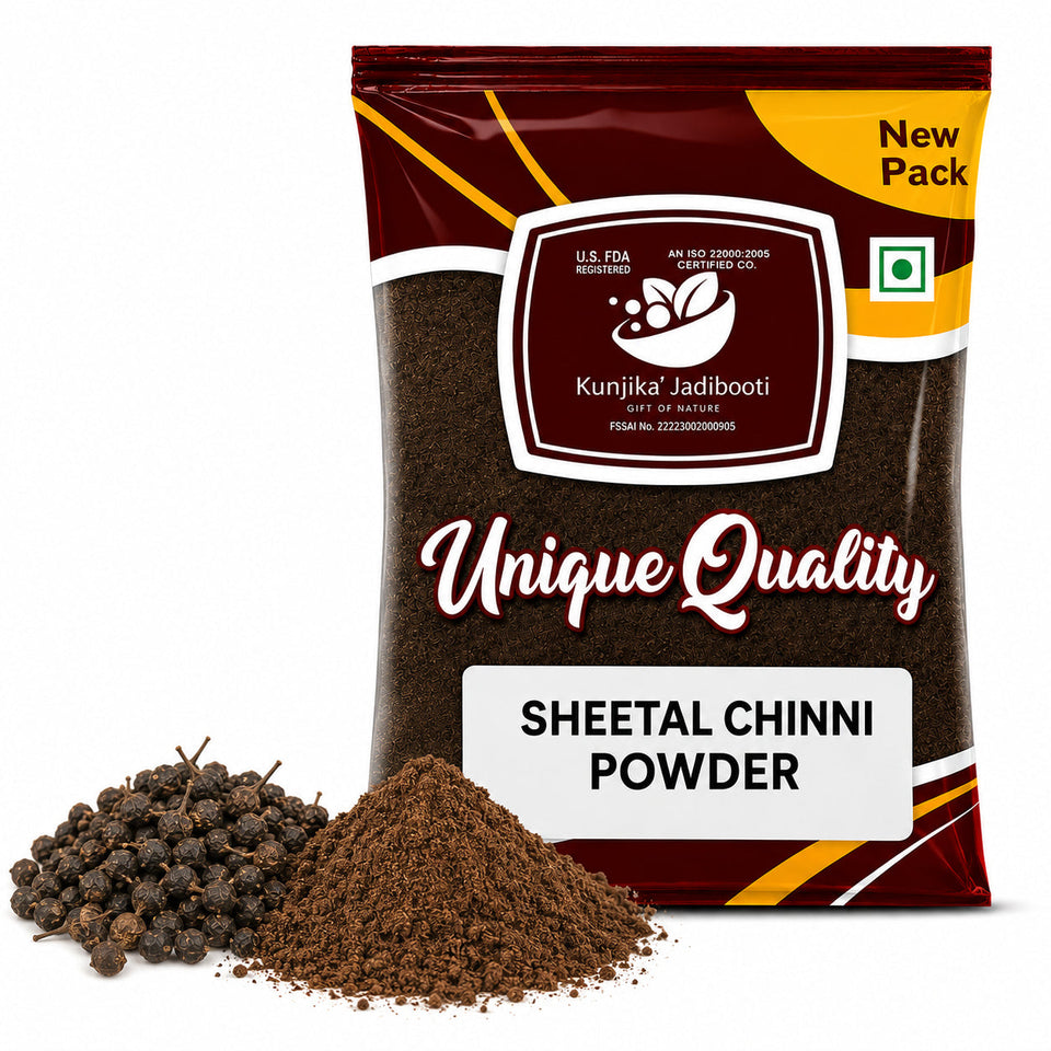 Kunjika Jadibooti Shital Chini Powder - Kabab Chini - Piper Cubeba Linn - Cubeb Berries - Cubeb pepper Powder (50 g)
