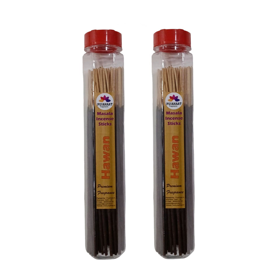 Pujahaat Premium Scented Incense Stick Masala Agarbatti | No Charcoal Incense Sticks, 100% Herbal Fragrance Agarbatti, 0% Sulphates - Hawan Samagri Fragrance
