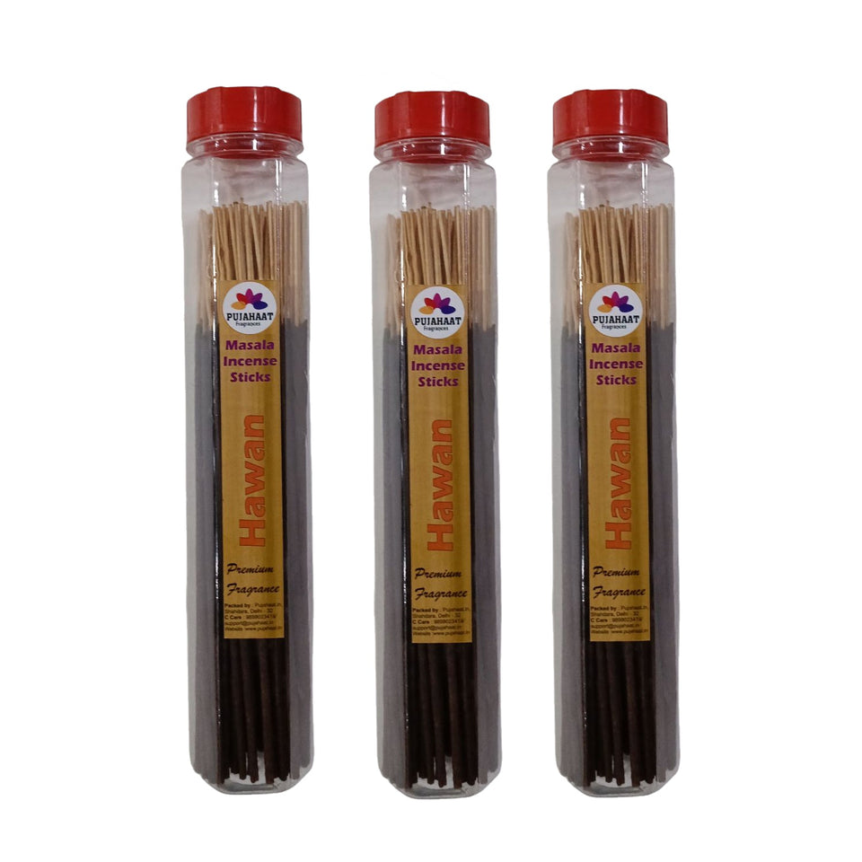 Pujahaat Premium Scented Incense Stick Masala Agarbatti | No Charcoal Incense Sticks, 100% Herbal Fragrance Agarbatti, 0% Sulphates - Hawan Samagri Fragrance