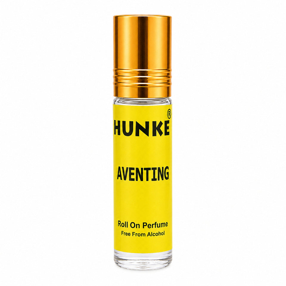 HUNKE® Premium Perfume Roll on High Concentration | Attar Ittar Roll on| No Alcohol | Long Lasting Travel Size 8 ML Roll-On, High Projection Fragrance - Aventing