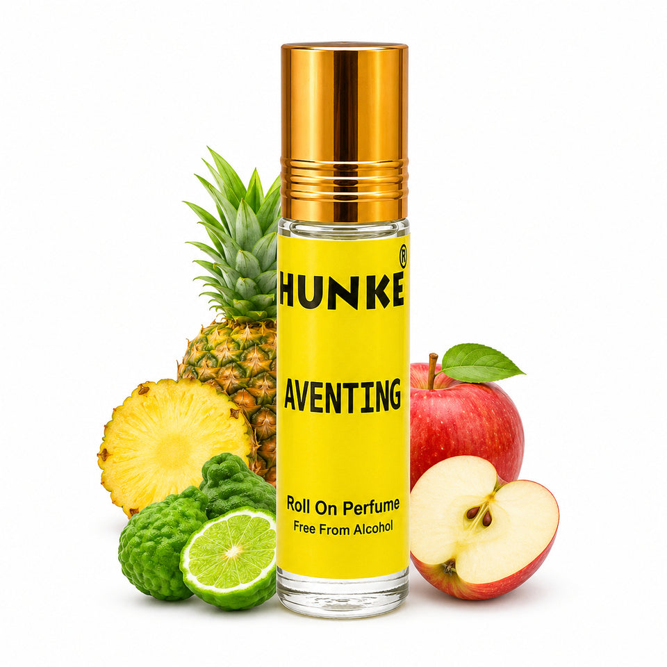 HUNKE® Premium Perfume Roll on High Concentration | Attar Ittar Roll on| No Alcohol | Long Lasting Travel Size 8 ML Roll-On, High Projection Fragrance - Aventing