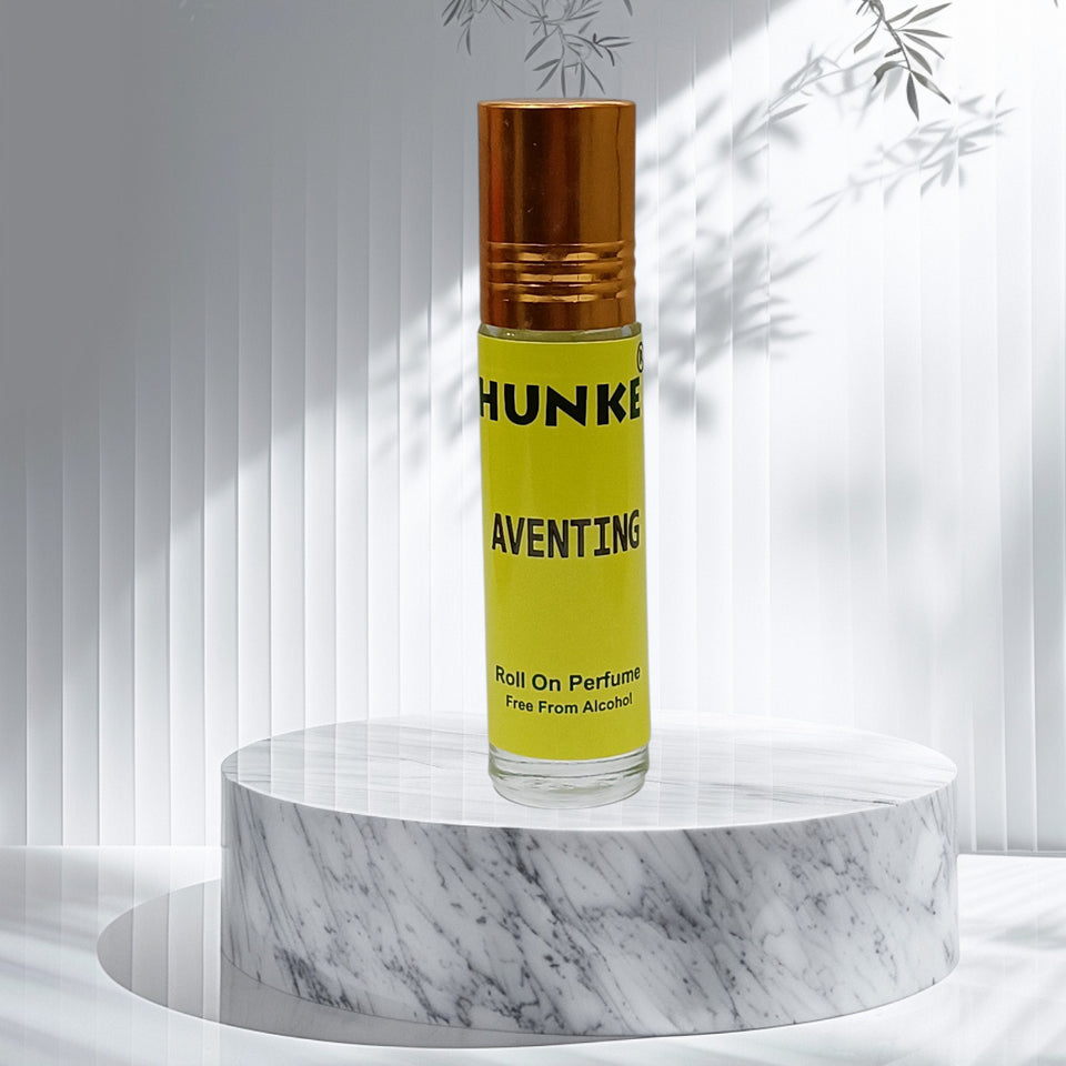 HUNKE Premium Perfume Roll on High Concentration | Attar Ittar Roll on| No Alcohol | Long Lasting Travel Size 8 ML Roll-On, High Projection Fragrance - Aventing