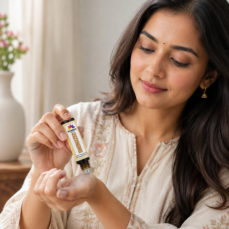 Pujahaat Energized Aromatherapy Roll-on | Blend of pure & natural Essential Oils | Uplifting and Energy | Crafted by Certified Aromatherapists 10ml/0.33 fl oz - Be Calm Roll-on