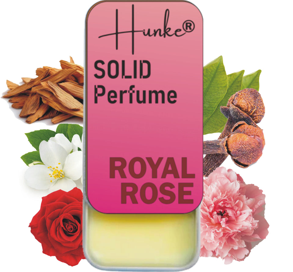 Hunke® Solid Perfume | Alcohol-Free Solid Perfume for Men & Women | Long Lasting Natural Wax Fragrance | Travel Friendly Pocket Perfume | Handmade Luxury - Royal Rose
