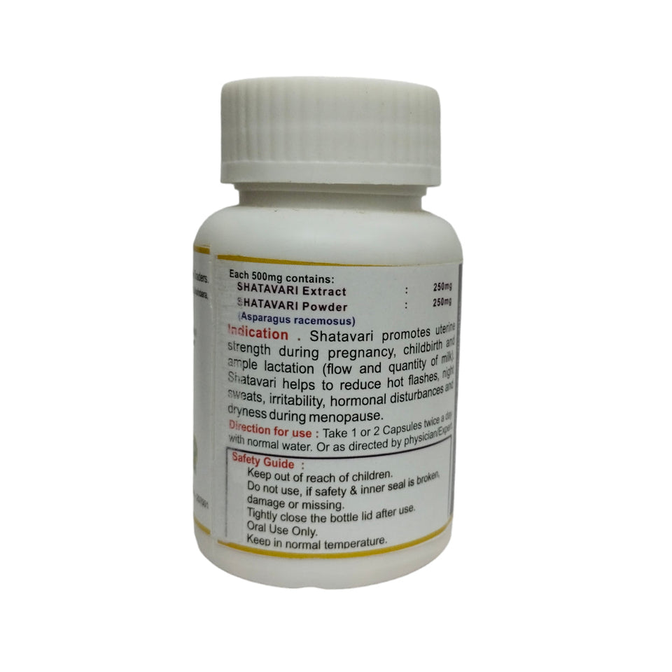 Kunjika Jadibooti Natural Shatavari Capsules 500mg | Women Wellness Capsules | Hormonal Balance | Good for PCOD/PCOS | Restore Stamina and Energy | Ayurveda | 30 Capsules