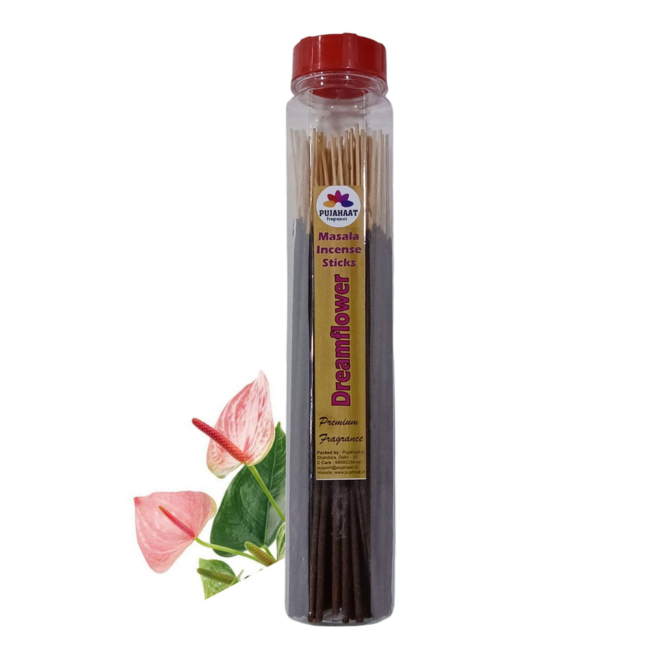 Pujahaat Premium Scented Incense Stick Masala Agarbatti | No Charcoal Incense Sticks, 100% Herbal Fragrance Agarbatti, 0% Sulphates - Dreamflower Fragrance