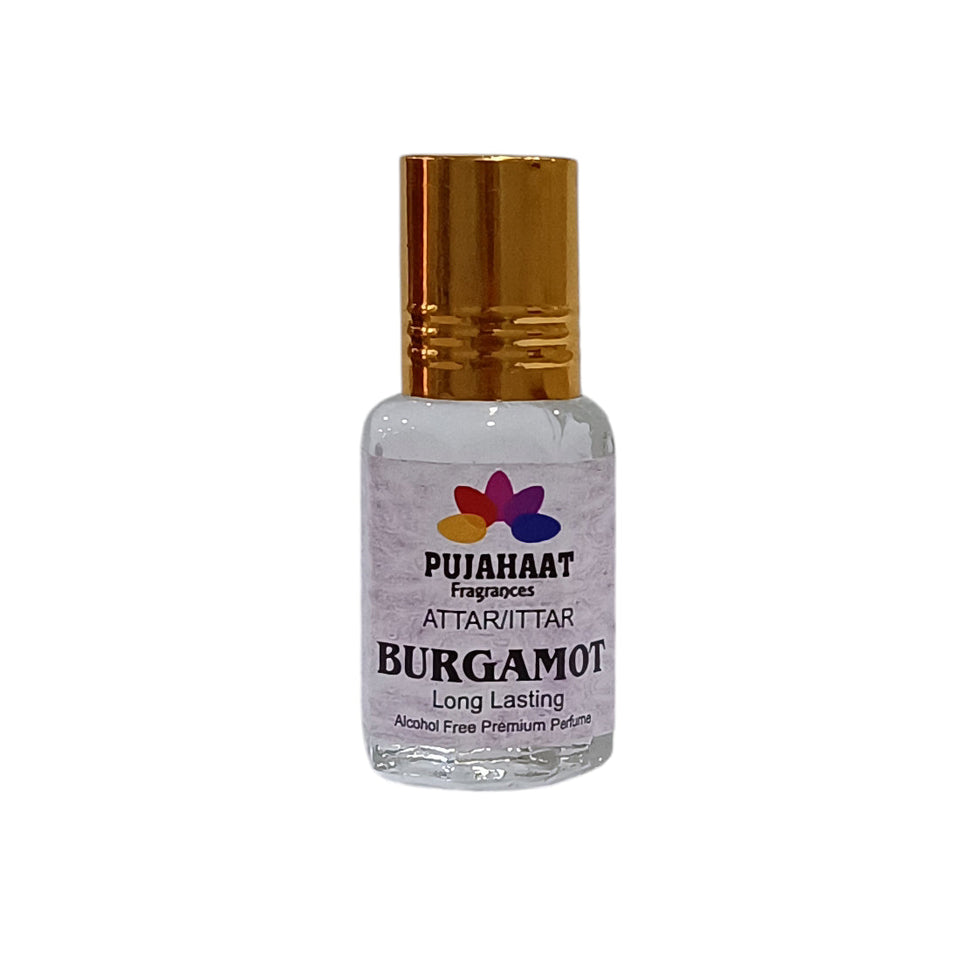 Pujahaat Premium Alcohol-Free Attar | Ittar 6ml, Long-Lasting Travel Size Roll-On, Best Citrus Attar Fragrance Oil - Bergamot